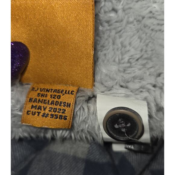 Tailor Vintage Blue Shirt Mens Sz L Shacket Sherpa Checkered Outdoor Lined - Picture 11 of 16